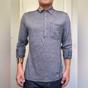 Long sleeve merino polo